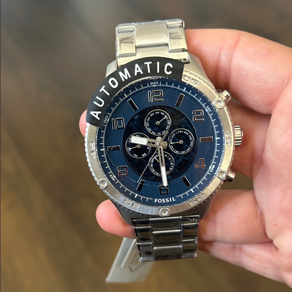 Fossil Silver Blue Automatic Men’s Watch
